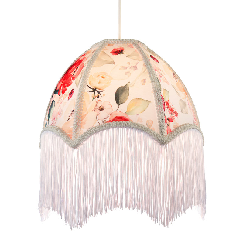 20cm H Cotton Empire Lamp Shade ( No Direct Attachment Method ) in Red