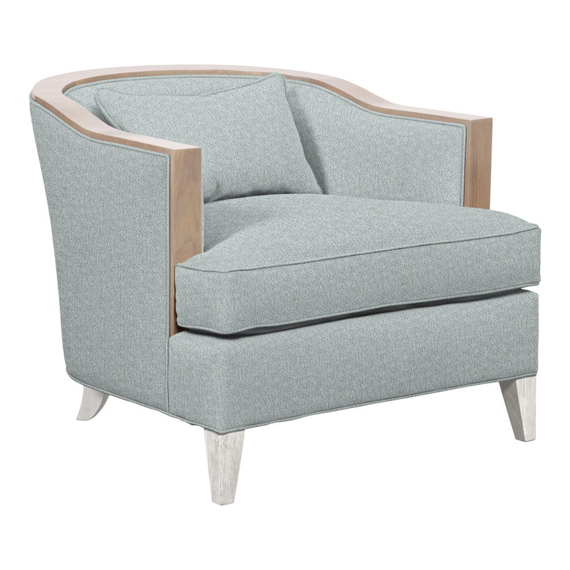 Thom Filicia Home Upholstered Barrel Chair, Casa Blanca, Ian Haze Polyester