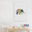 Éléphant bleu et jaune - impression d'art graphique-52799600-52799595