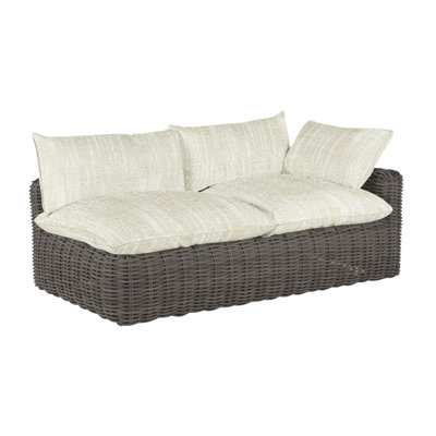 Montecito 75.25" Wide Outdoor Wicker Left Hand Facing Loveseat with Cushions