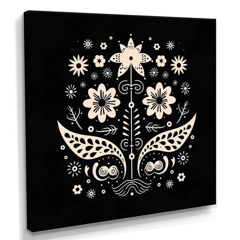 «Minimal Flower Composition» - Botanicals, art mural, Toile tendue, H 36 po x l 36 po x P 1,5 po