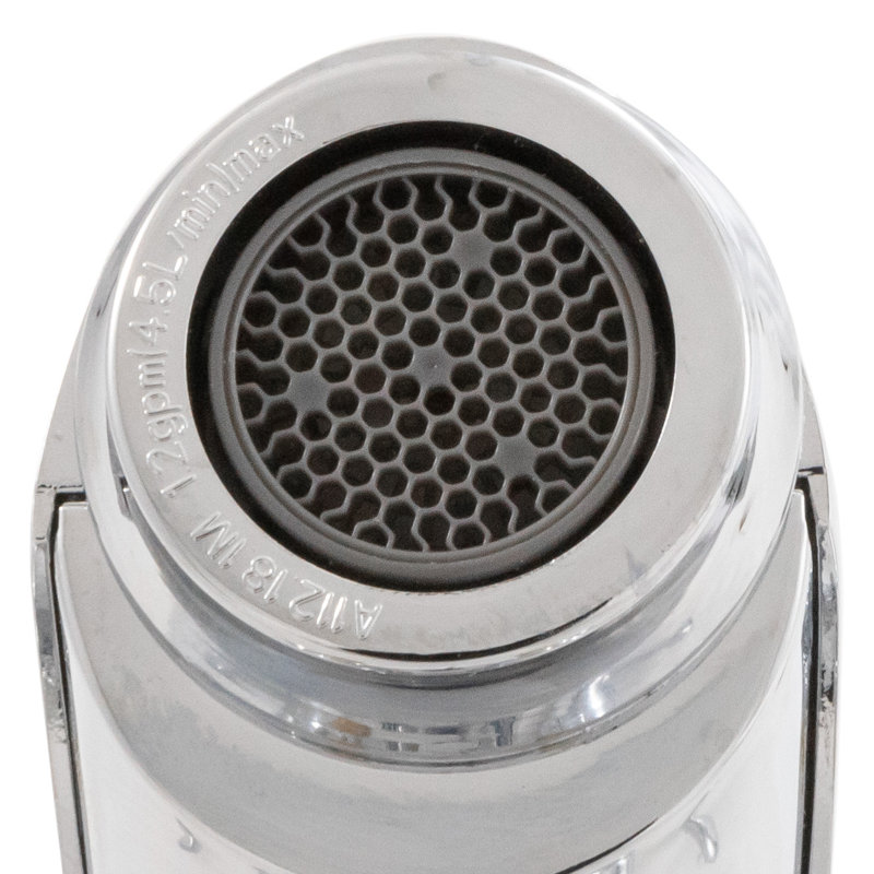 Robinet de salle de bain à centre à 4 poignées et à petite arche avec bonde escamotable FlowCurve 4 po. Chrome poli