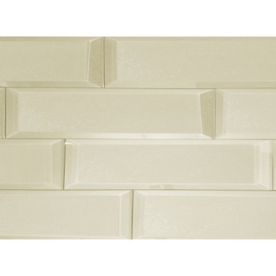 Frosted Elegance 3 in. x 12 in. Diamond Grade Glass Beveled Subway Decorative Kitchen & Bathroom Wall Tile