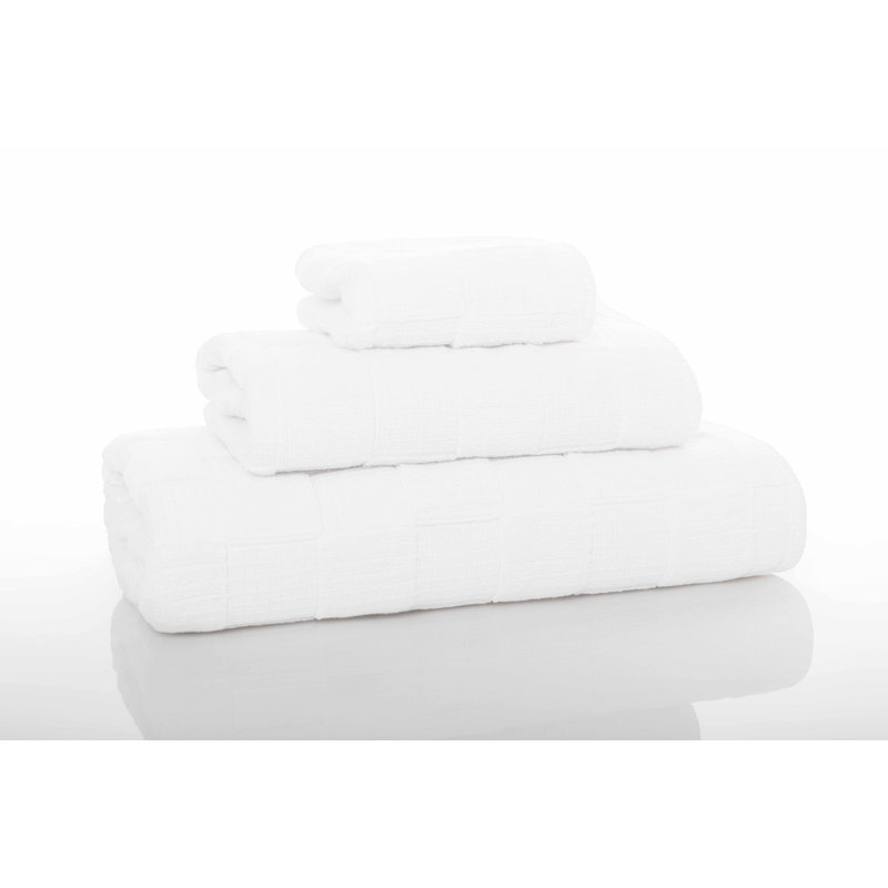 Chess Ribbed Fingertip Towel, White