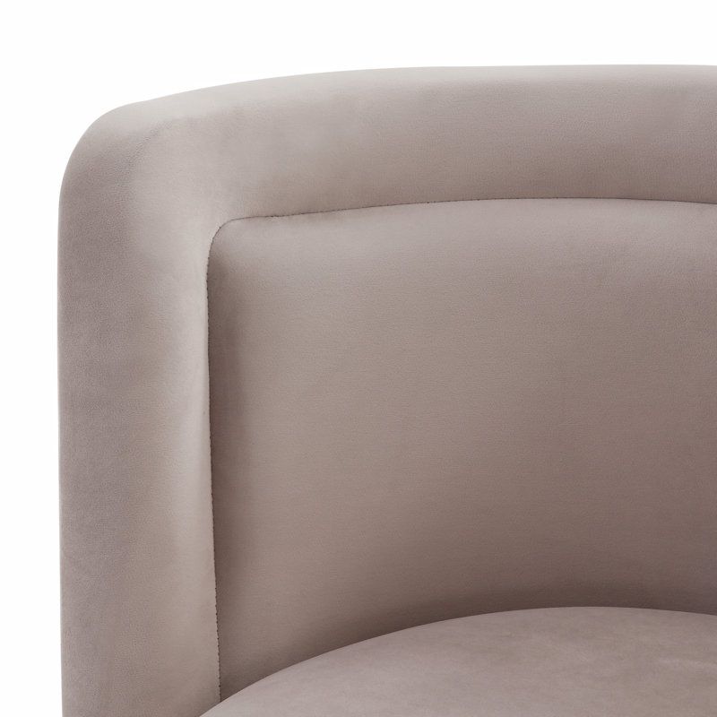 Tews Upholstered Swivel Barrel Chair, Pale Taupe