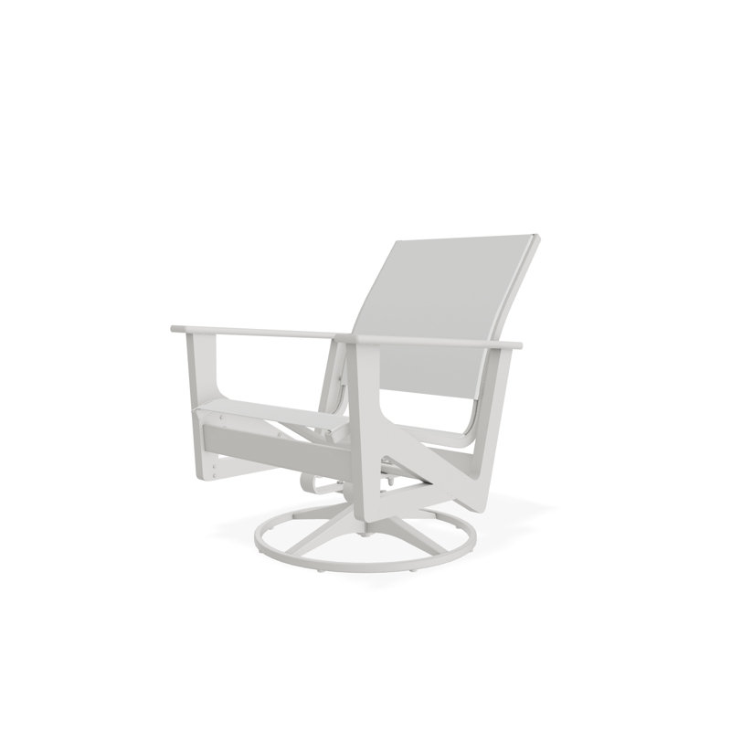Wexler Outdoor Swivel Lounge Chair, White 6D Sunbrella®, Snow
