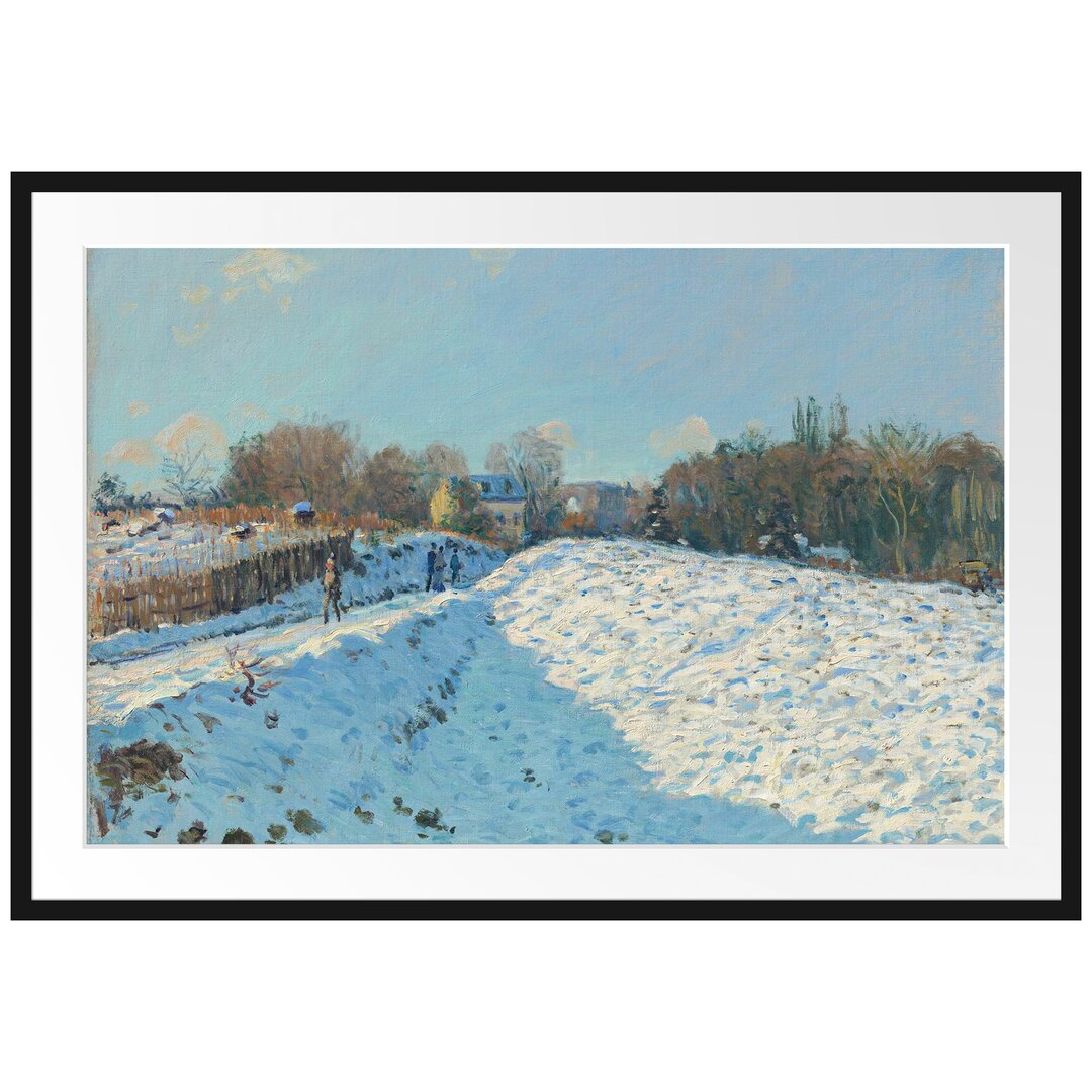 Gerahmter Kunstdruck Snow Effect at Louveciennes von Alfred Sisley