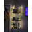 3 Tier Floating Shelf Wall Storage with Handmade Woven Ropes and Vine Lights