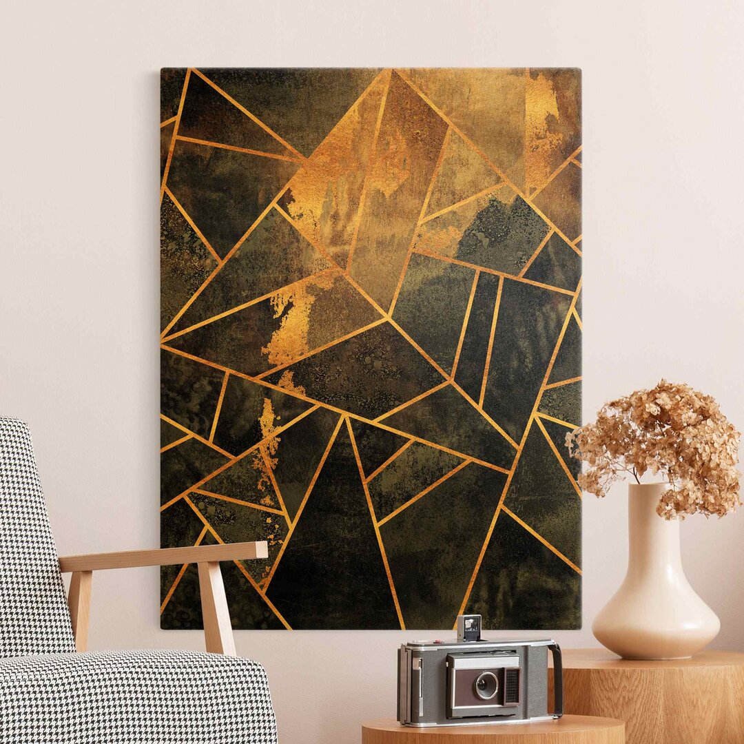 Leinwandbild Onyx mit Gold von Elisabeth Fredriksson