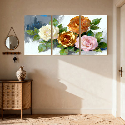 "Rose", ensemble de 3 impressions sur toile