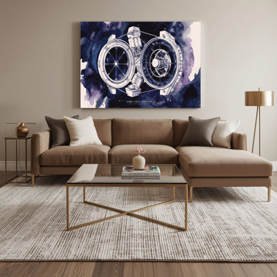 Space Hubble Space Telescope cutaway Gray Canvas Wall Art