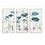 «Fields Of Turquoise Watercolor Flower I», ensemble d'art mural sur toile encadré traditionnel de 3