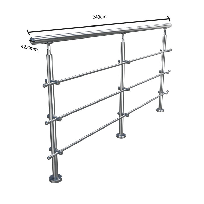 110cm H x 240cm W Metal Porch And Stair Railings