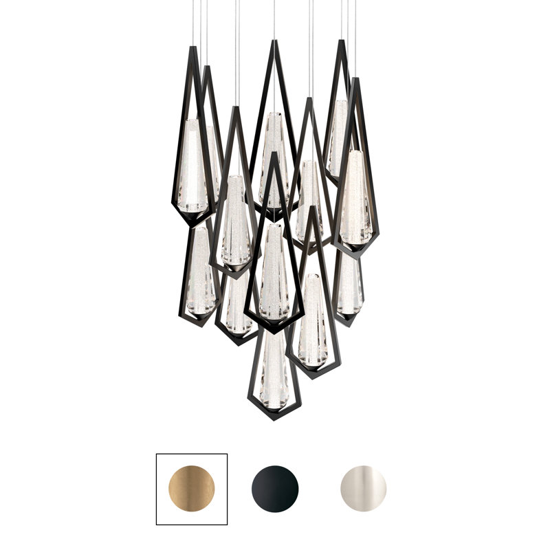 Devotion LED Pendant, Black,  18" H x 20" W x 20" D, 13 Lights