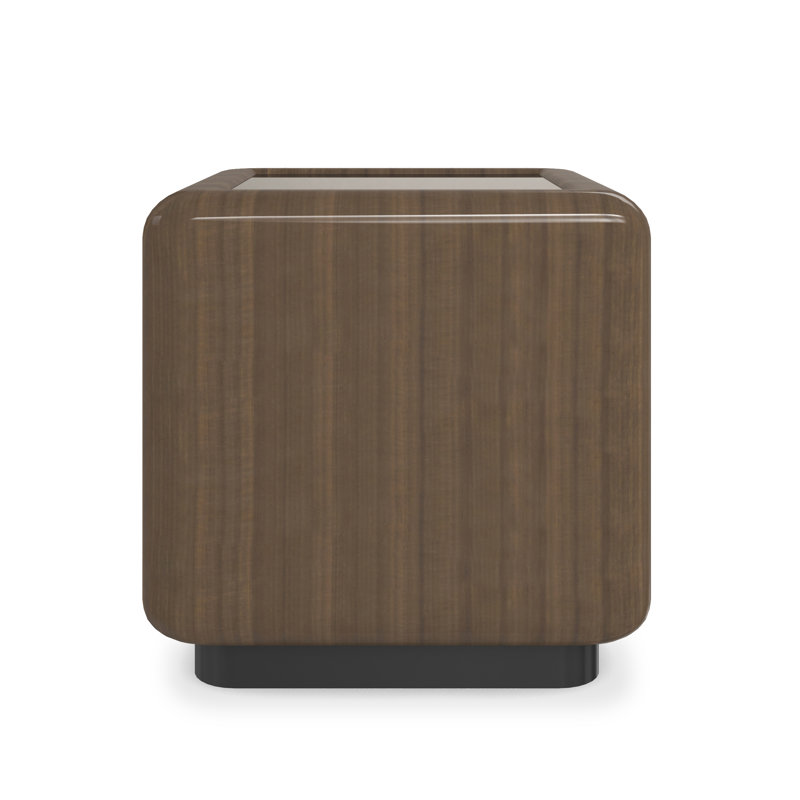 Caracole End Table, Brown Top/Black Base