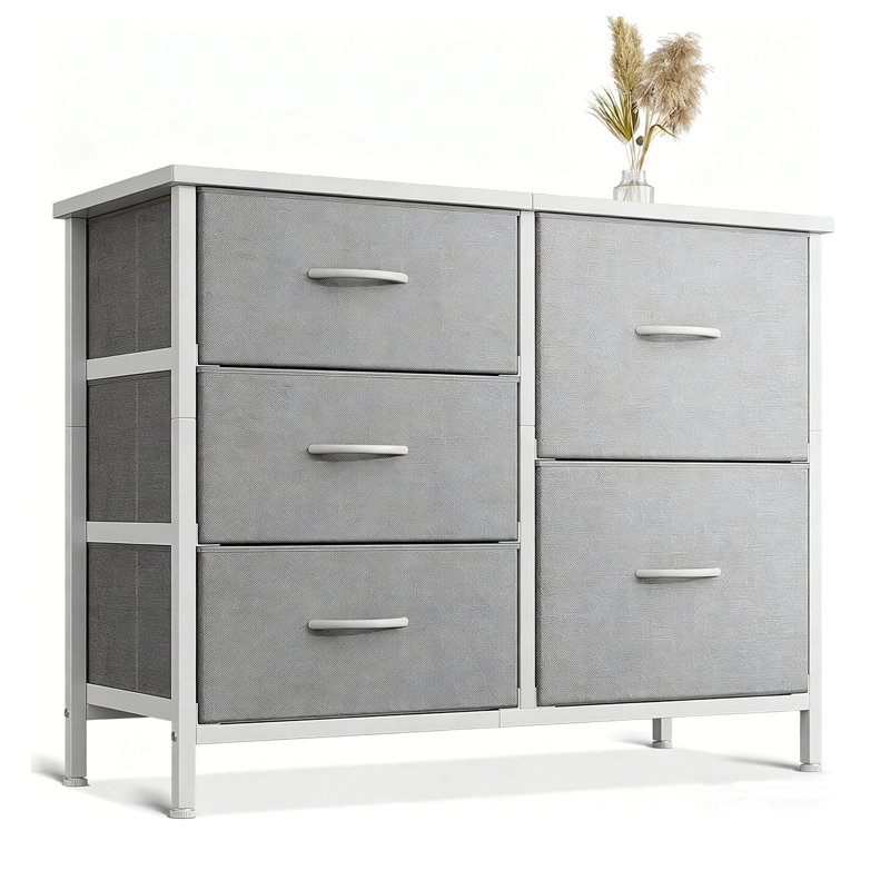 78cm W 5 - Drawer Chest of Drawers, Light Gray