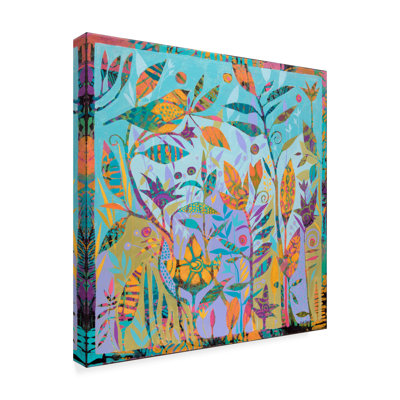 « enchanted jardin abstract modern », reproduction de peinture à l’acrylique sur toile tendue