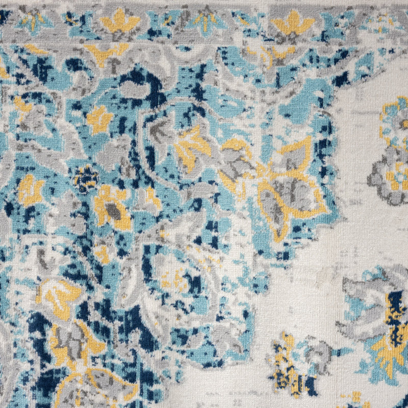 Tapis oriental ivoire / ivoire Cambell, Tapis de couloir : 2 pi 2 po x 7 pi 3 po