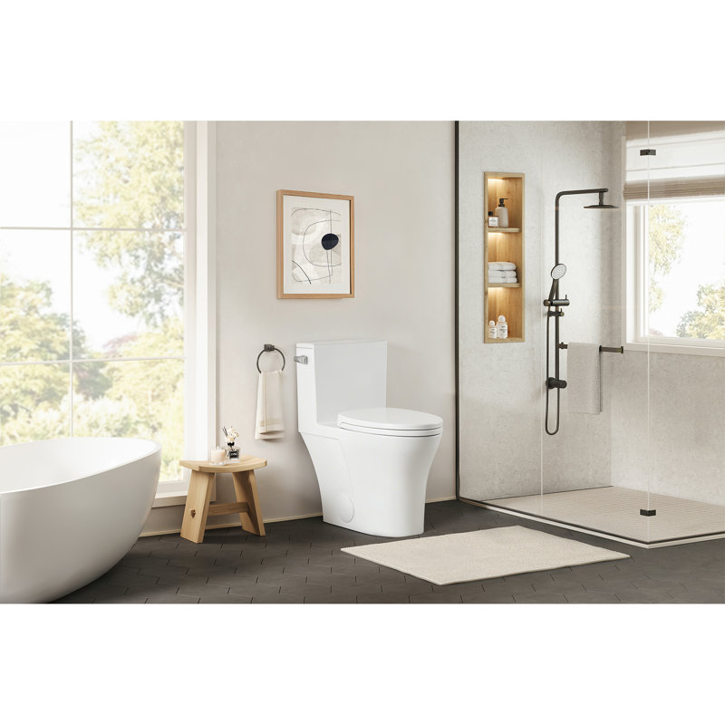 Toilette allongée une pièce à chasse latérale avec chaise ADA Soroca
