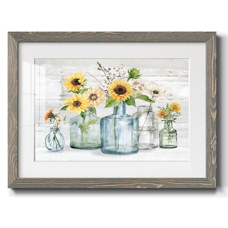 Sunflower Extravaganza, reproduction d'art encadrée, Gris, H 18 po x l 26 po x P 1,5 po
