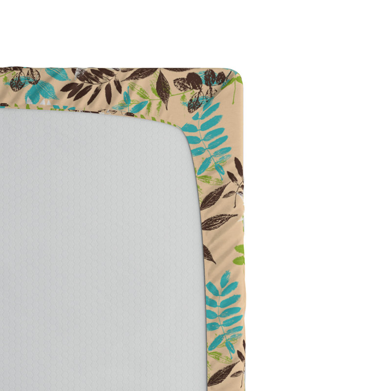 Twin XL Blue and Green Microfiber Floral Fitted Sheet