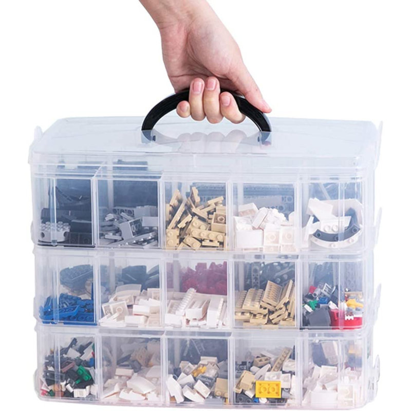 3-Tier Plastic Art Carrying Case, Transparent