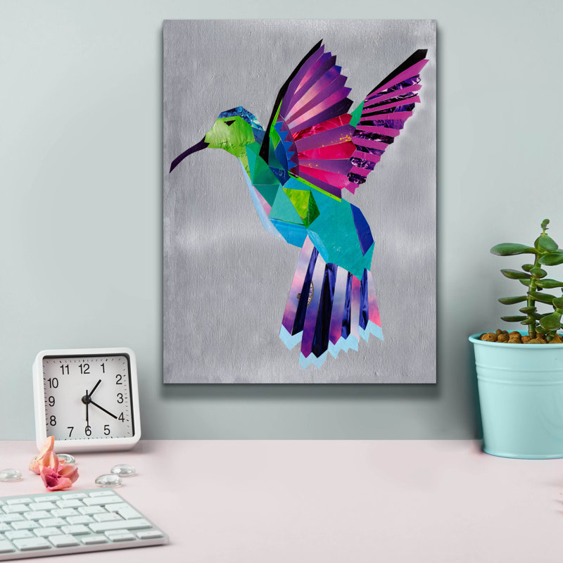 «Hummingbird» par Artpoptart, art mural sur toile, H 16 po x l 12 po x P 0,75 po