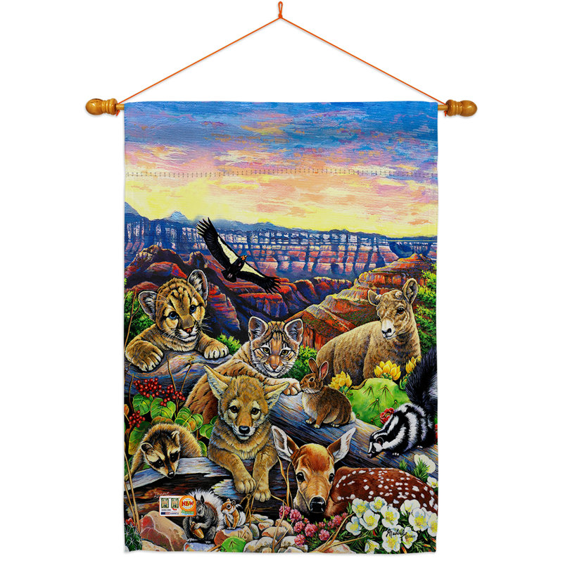 Coussin décoratif en polyester 2 faces 40 x 28 po « Canyon Friends impressions » Ensemble de drapeaux