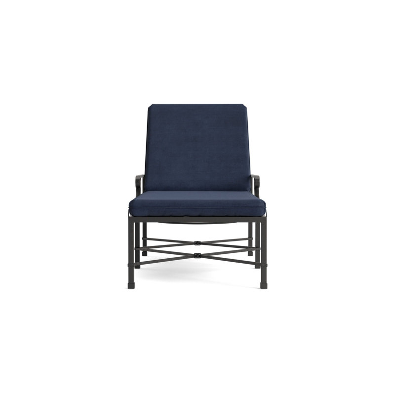 Venetian Outdoor Chaise Lounge, Textured Pewter, Fusion Neptune