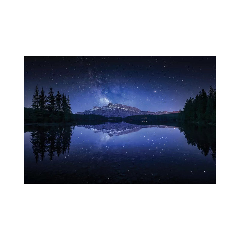 Perfect Two Jack Lake Reflection by Jesús M. García - Painting on Canvas, Wrapped Canvas, 45.72cm H x 66.04cm W x 1.9cm D