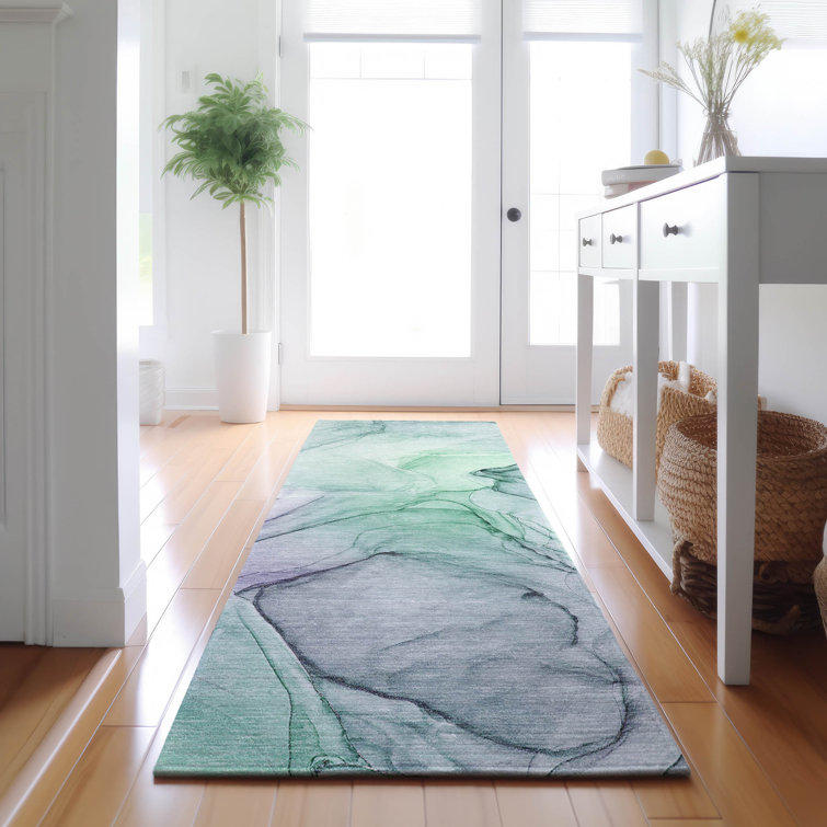 Premium Machine Washable Cerrito AMF502 Blue Rug