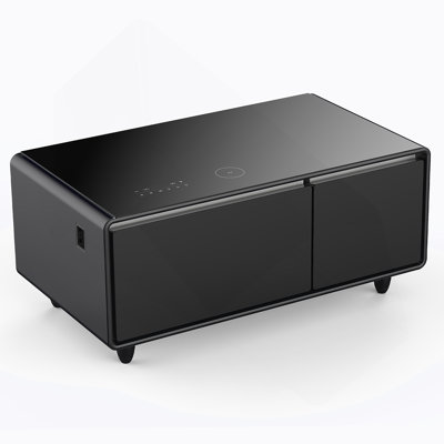 Modern Smart Coffee Table with Built-in Fridge, Bluetooth Speaker, Wireless Charging