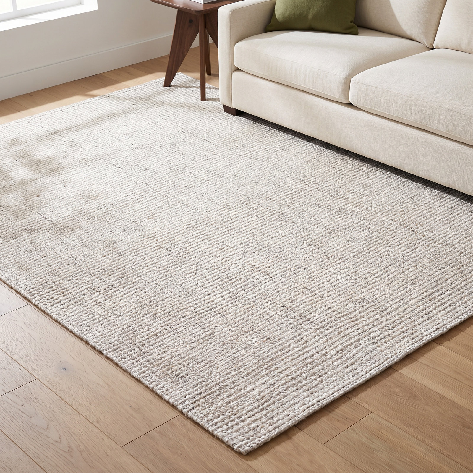 Asta Ivory Hand-Woven Flatweave Jute Rug, Rectangle 4' x 6'