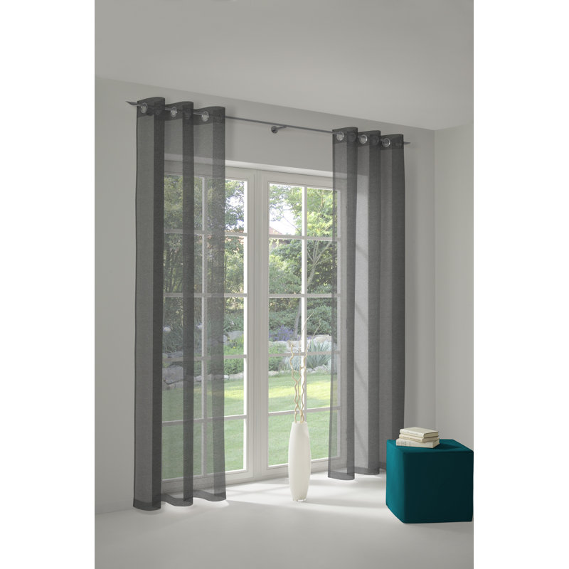Peck Eyelet Room Darkening Single Curtain, 142cm Width x 220cm Drop, Black