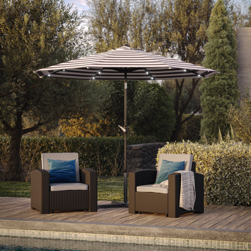 Salalima 9Ft Solar Lighted Market Umbrella