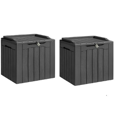 Furmax 31 Gallons Resin Lockable Deck Box (Set of 2)