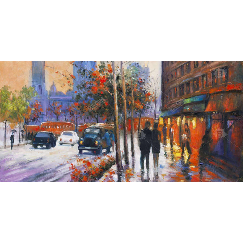 City by fall - 15.75"x31.50" Desk mat