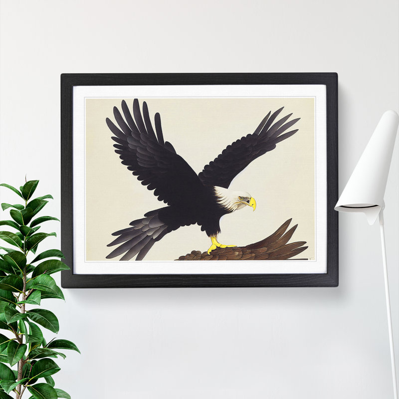 Exquisite Eagle Bird - Single Picture Frame Painting, 46cm H x 64cm W x 2cm D, Black