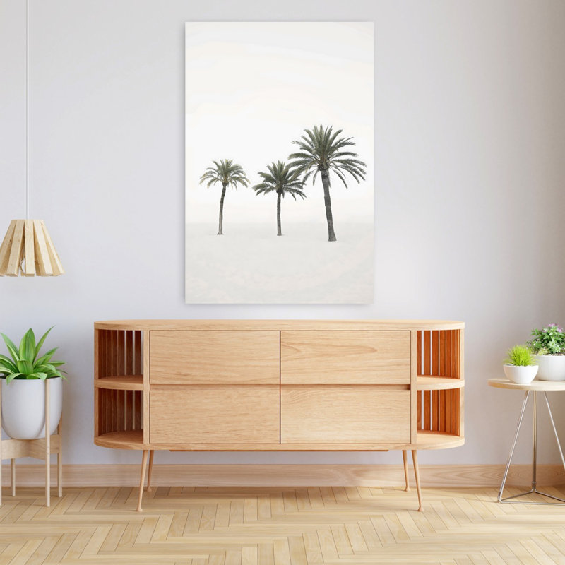 «Palms Abstract», art mural contemporain, H 48 po x l 32 po