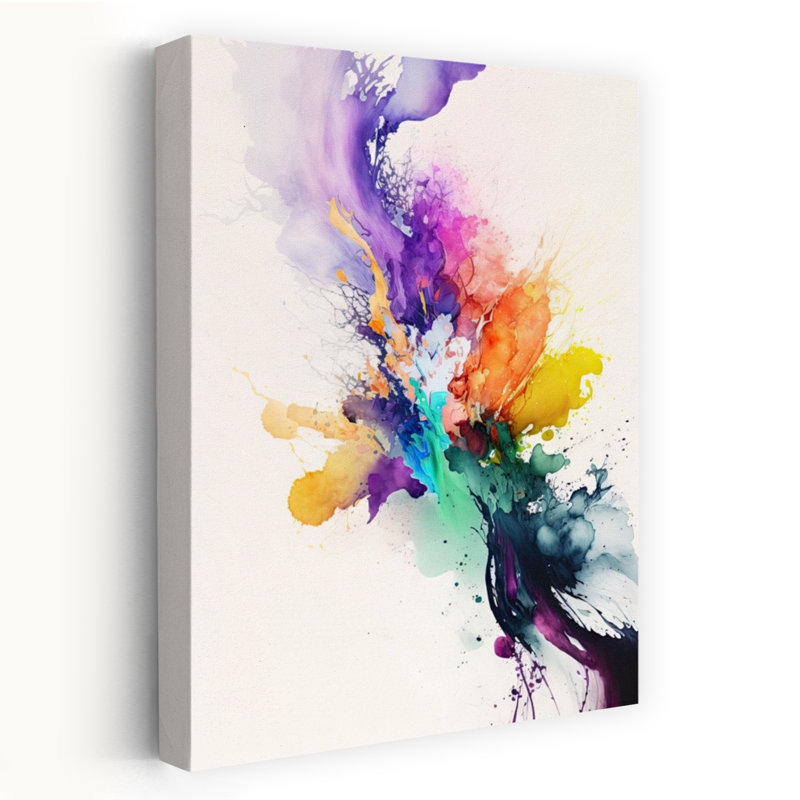 Art contemporain abstrait coloré, art violet contemporain, H 24 po x l 16 po