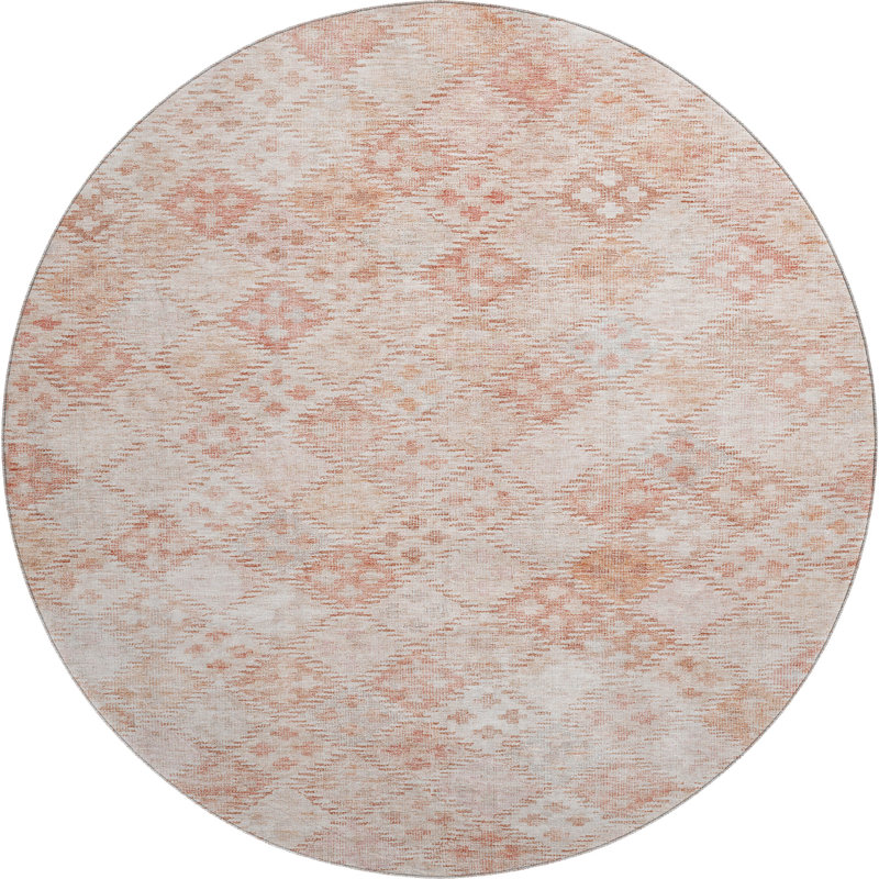 Premium Machine Washable Jamil AMF1081 Geometric Rug, Round 8'