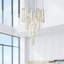 Lustre moderne de 20 po à DEL avec finition chromée pour le salon, la salle à manger et la chambre à coucher - DEL intégrée - Hauteur réglable