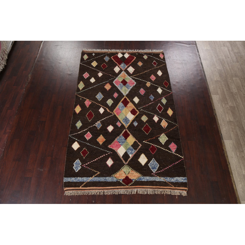 Tapis tribal marocain en laine noué à la main 6 x 10