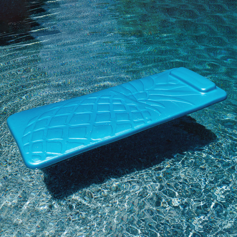 Big Joe Lounge Durable Foam Pool Lounger with Headrest, Peel-Resistant Foam, 6ft, Marina Blue