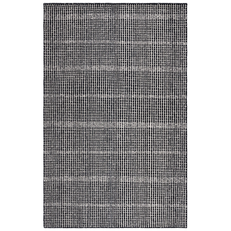 Tapis rayé en laine / coton touffeté à la main Moustapha, Rectangle 5 pi x 8 pi