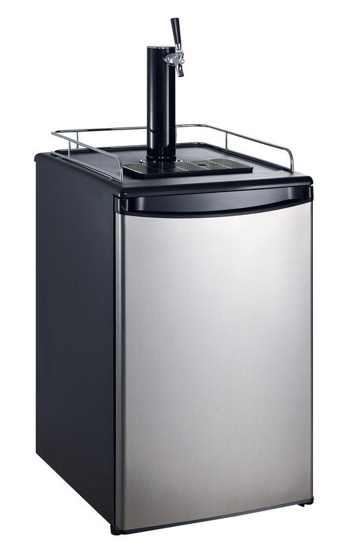 Distributeur de bière pression simple robinet, 5,8 pieds Pi. Kegerator compact avec look en acier inoxydable pour bar personnel