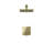 Caspian Rainfall Shower Set with Square Shower Head and Square Valve, Brushed Brass-121486884