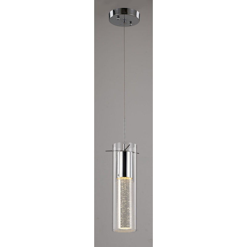 Thamann Modern 1 Light Glass Cylinder Pendant