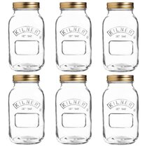 Glass Mason Jars - Clamp Lid - Round - Clear - 1.7oz. - 10 Count Box