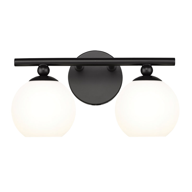Éclairage pour meuble-lavabo à 2 lumières Heidi, Noir mat